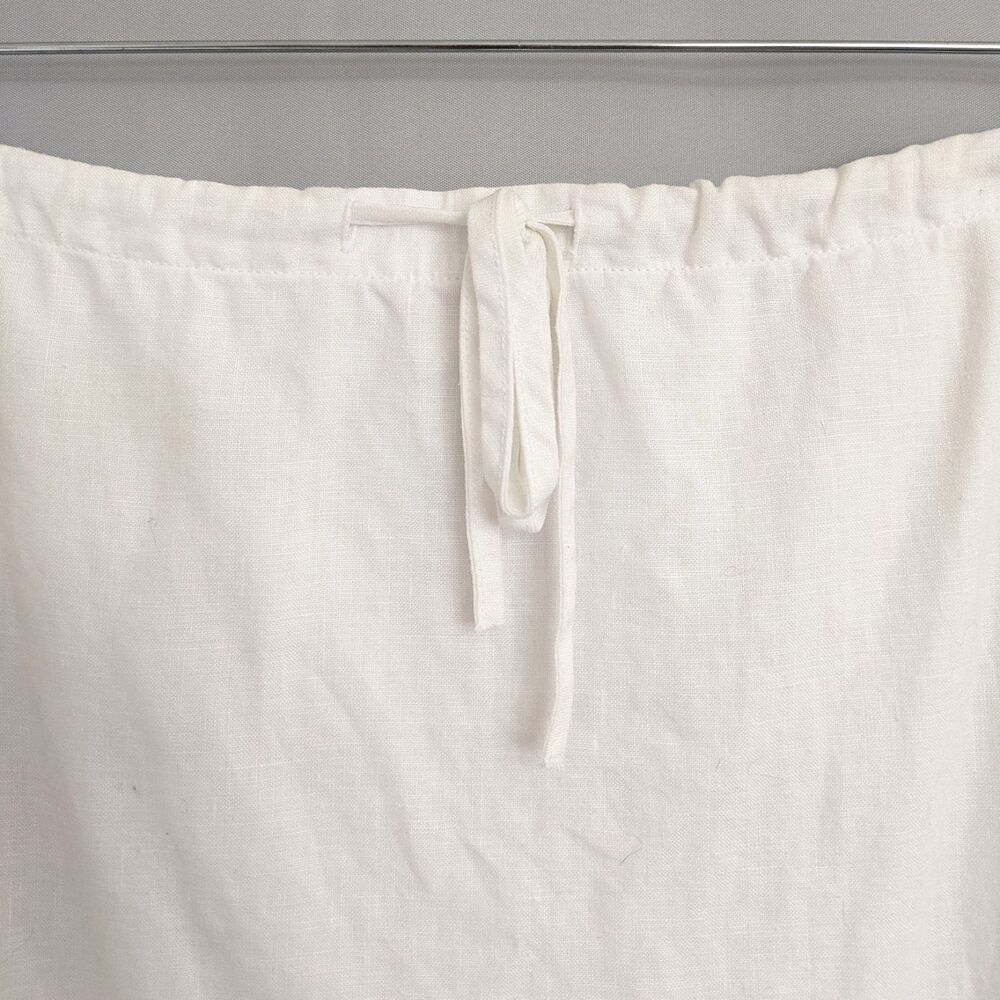 Old Navy 100% Linen White Mini Skirt Size 4 Low Waist Lined Tiered Ruffle Y2K - Picture 3 of 11